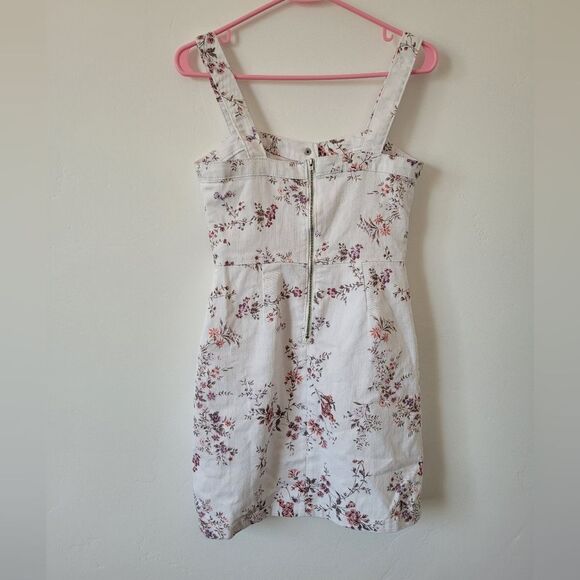 No Boundaries Floral Overall Dress Mini Bodycon Sweetheart Neckline Cottagecore - Picture 9 of 11